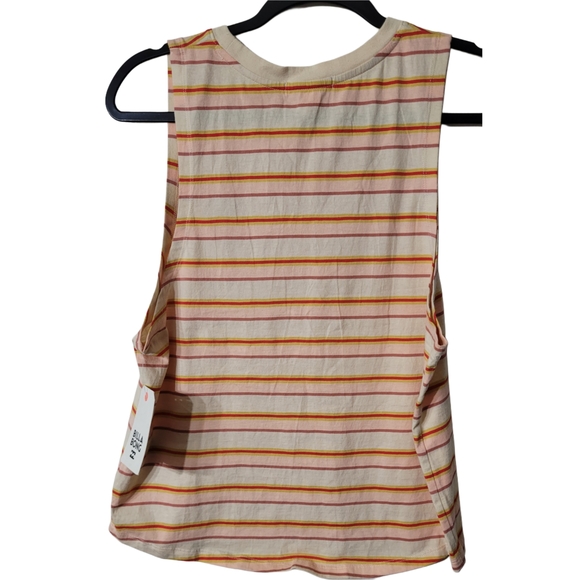Billabong Women's Striped Tank Top - Cream and Orange Size Large - Picture 4 of 8
